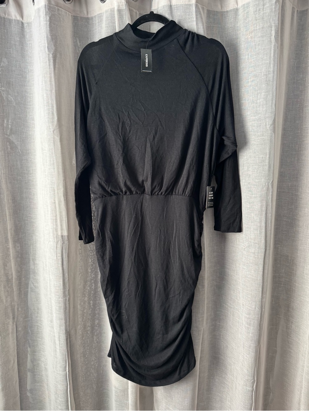 Express Casual Black Long-Sleeve Mock Neck sweater Dress